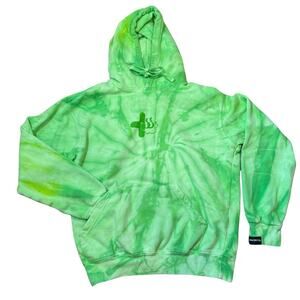 Stache Co Hoodie Odor Proof Pocket Green Tie Dye Size Small Pullover Jacket